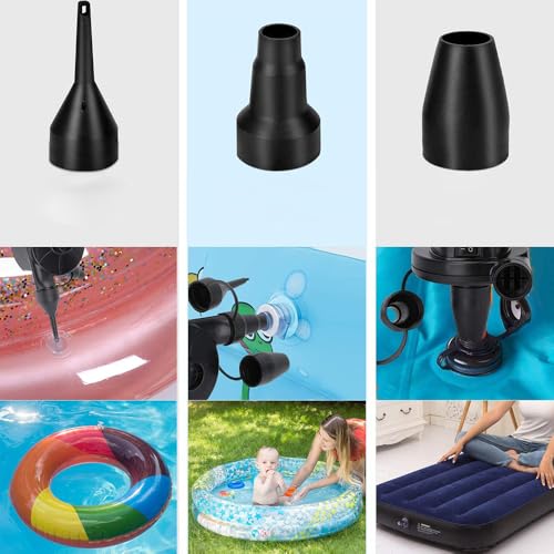 Aida & Hani Electric Air Pump for Inflatables with 3 Nozzles - Fast Inflator & Deflator for Pool Floats, Air Mattresses, and More