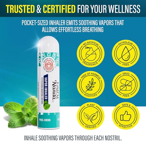 GuruNanda Vapor Inhaler Nasal Stick with Essential Oils for Congestion Relief