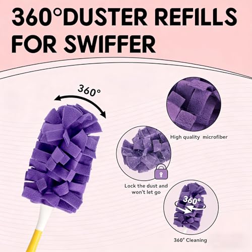 YORAKORI Reusable Duster Pads for Swiffer - Microfiber Refills, 3 Pack Mixed
