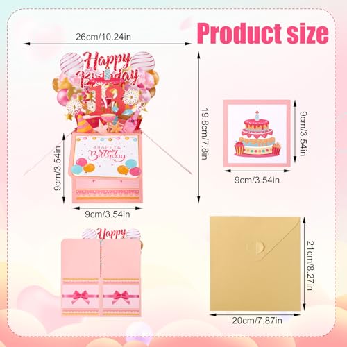 Gosknor 3D Pop Up Happy Birthday Card with Envelope and Note Card