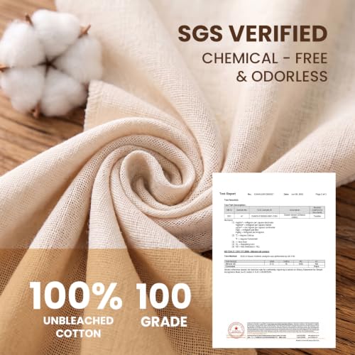 LUMIDOMA 8-Pack Unbleached Cheese Cloths, 20x20 Inch, Food-Safe