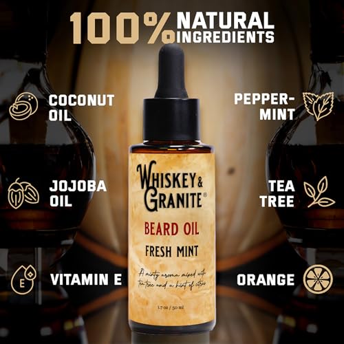 Whiskey & Granite Natural Beard Oil - Fresh Mint 1.7 oz