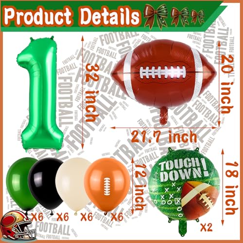 Football Party Decorations Set with Number 1 Balloons