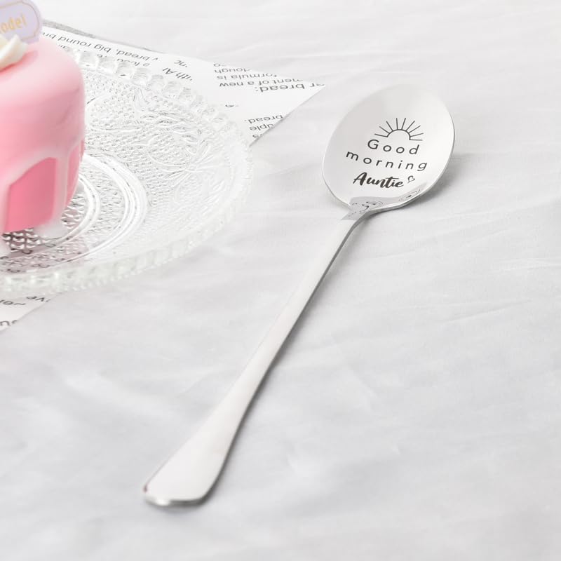 Engraved Stainless Steel Coffee Spoon for Auntie - Perfect Gift