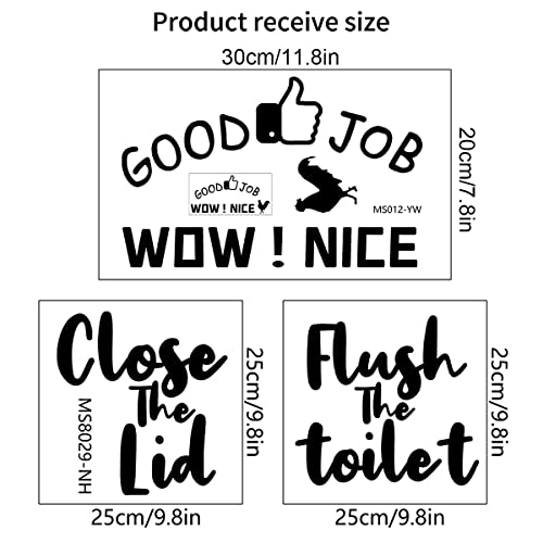 LiveGallery 3-Piece Funny Rooster Toilet Seat Decal Set for Bathroom Decor