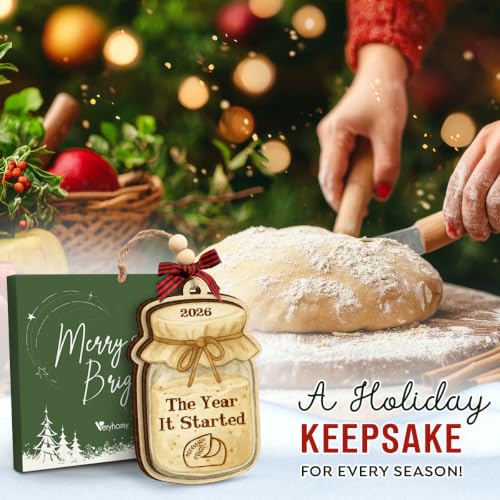 Sourdough Christmas Ornament - Handmade Wooden Baking Keepsake for Tree Decor