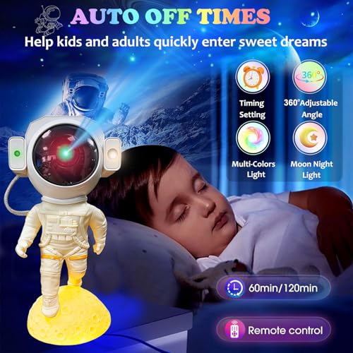 Astronaut Galaxy Projector 360° Magnetic Head with Remote & Bluetooth Sync - Nebula Night Light for Bedroom & Home Theater - Astronaut Pro