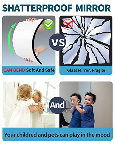 Shatterproof Acrylic Full Length Mirror - 8 x 8 Inches for Kids & Home Gym