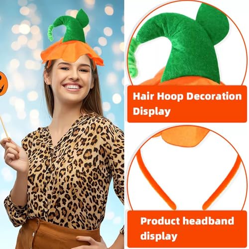 MOFEINI Halloween Pumpkin Headband for Women Fall Thanksgiving Hair Accessories