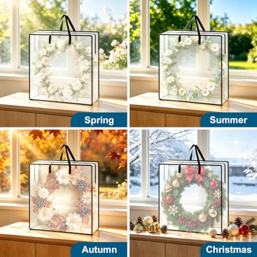 EverPetal Wreath Storage Bags 2-Pack, 26" Clear Containers
