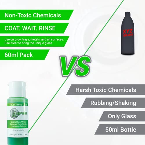 KLEAR Kryptonite Multipurpose Glass Cleaner - 2 oz, Alcohol-Free