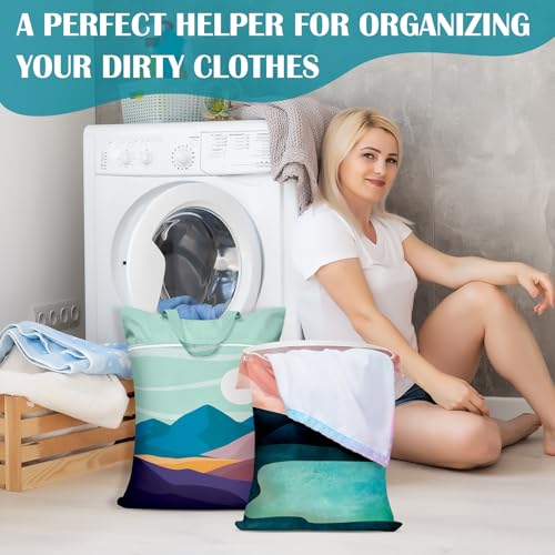 Nidoul 2-Pack Large Waterproof Travel Laundry Bags - Landscape Print