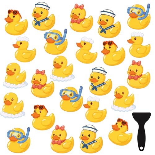 24pcs Duck Non-Slip Bathtub Stickers - Waterproof Shower Floor Decals