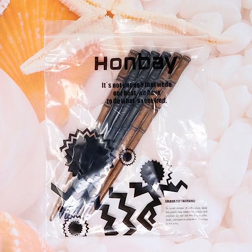 Honbay 6PCS Retro Wooden Hair Sticks - Bamboo Shape Hair Chopsticks