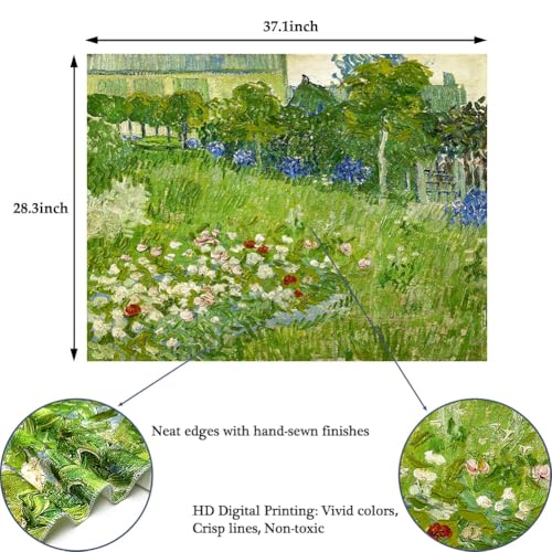 Van Gogh Green Floral Tapestry Wall Hanging 29" x 37"