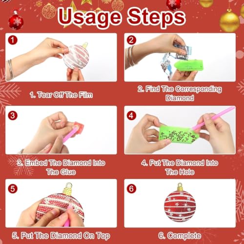 Multicolor Christmas Diamond Art Coasters Kit with Stand - 10 Pcs DIY Holiday Decor