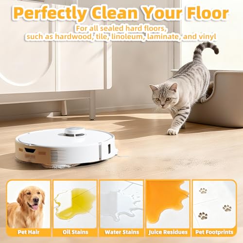 LOVECO 8-Pack Mop Pads for Roborock Qrevo Robot Vacuum | Washable Microfiber