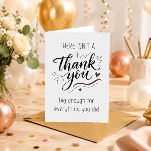 Thank You Card with Envelope & Stickers - 5.3x8 Inch Appreciation Card