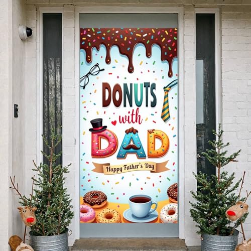 Happy Father's Day Donuts with Dad Door Banner - 71 x 35 Inch