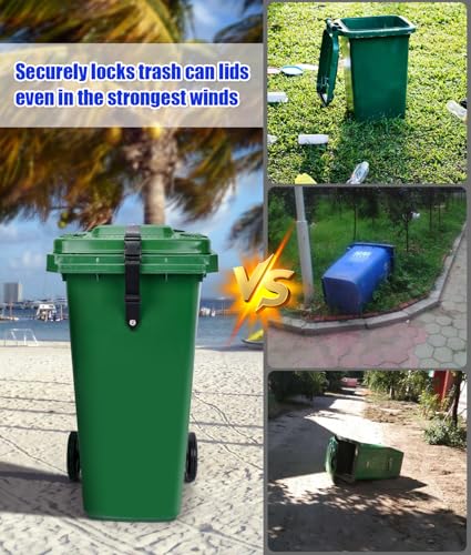 PAHTTO Adjustable Animal-Proof Trash Can Lock - Heavy-Duty Garbage Can Strap