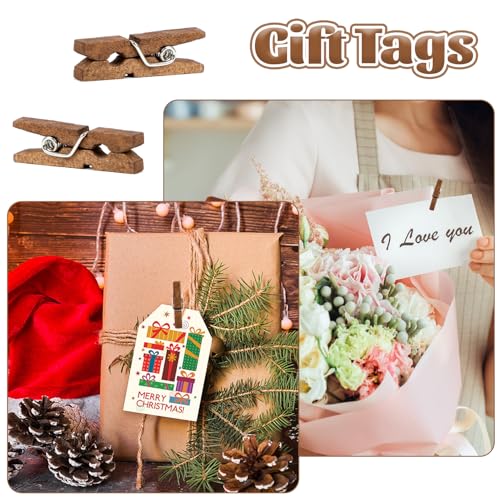 150 PCS Mini Natural Wooden Clothespins - Rustic Brown Craft Clips