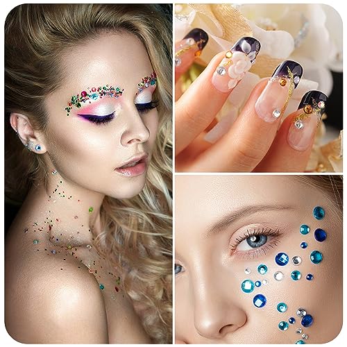 Etercycle Self-Adhesive Face Gems Festival Rhinestones for Makeup & Hair