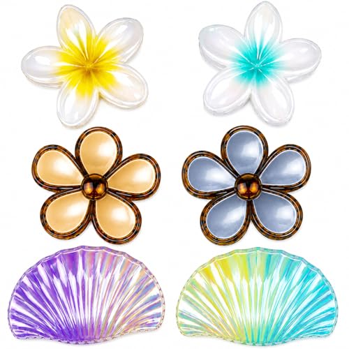 RULLZ 16 Pcs Hair Claw Clips Set, Summer Shell & Floral Jaw Clips