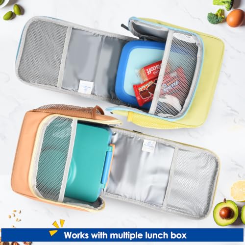 Genteen Kids Insulated Lunch Box - Compact & Easy-Clean, Yellow Blue