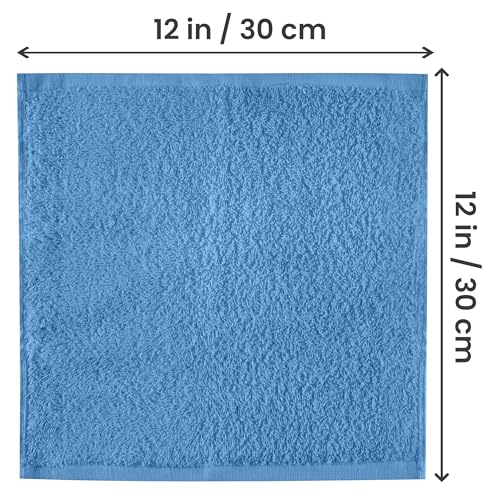 Utopia Towels Electric Blue 12 Pack Cotton Washcloths Set