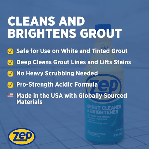 Zep Grout Cleaner and Brightener - 32 oz Pack of 1 for Tile & Grout
