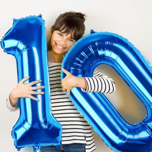 40-Inch Navy Blue Number Foil Balloon Set for Birthday & Anniversary