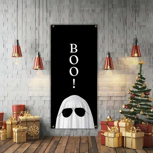 Boo Ghost Halloween Door Cover Backdrop - 35x79 Inch - Goblin05