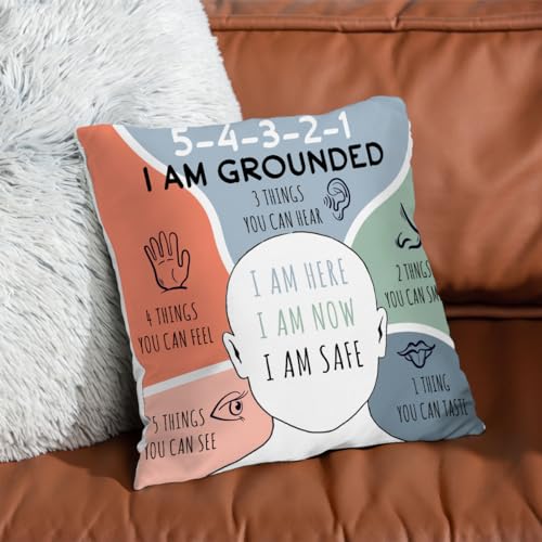 Grounded Throw Pillow Cover 18x18 for Anxiety Relief - ZsaTuiy #5