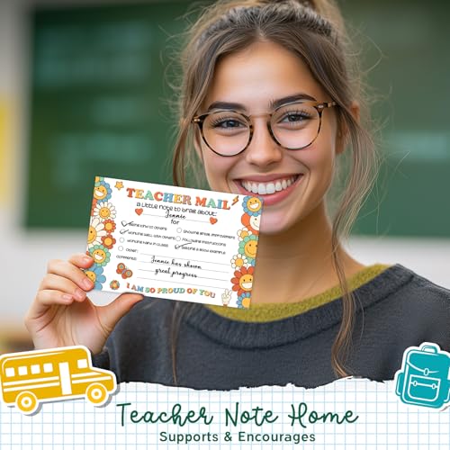 Groovy Teacher Mail Incentive Cards - 50 Pack for Elementary Students