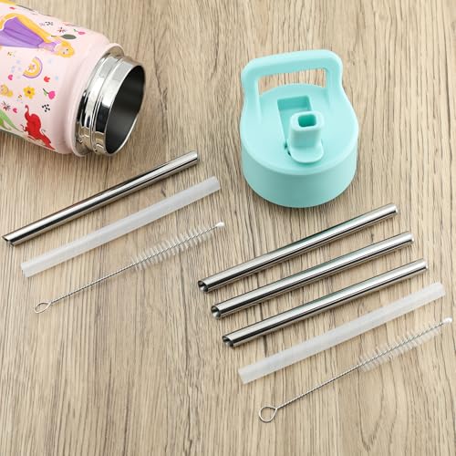 YINORD 4-Pack Stainless Steel Straws for Simple Modern Kids 14oz Water Bottle
