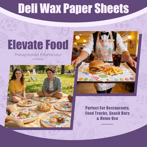100 Wax Paper Sheets 7x7 Inch - Non-Stick Deli Paper for Food