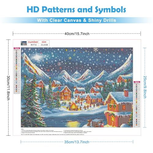 Winter Snowman Diamond Art Kit - 5D Full Drill DIY Painting for Adults and Kids