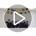 Congrats Grad Banner Set - Black & Gold Graduation Decorations