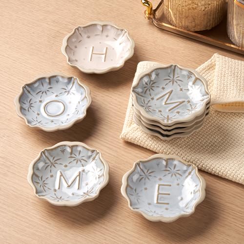 Meideal Ceramic Soy Sauce Dish 2 Oz Beige Dipping Bowls Set of 2