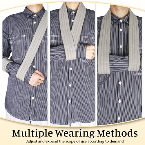 2-Pack Black & Gray Arm Sling Shoulder Immobilizer for Women Men, Adjustable Arm Shoulder Elbow Sling, Forearm Strap for Elbow Wrist Injury, Torn Rotator Cuff, Clavicle Injury Broken