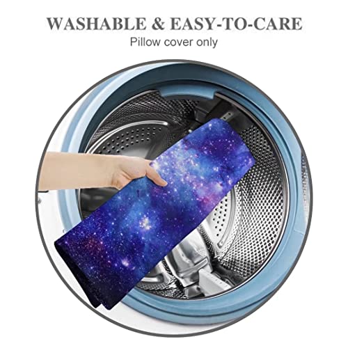 Galaxy Lumbar Pillow Cover 20x30" - Blue Purple Nebula Design