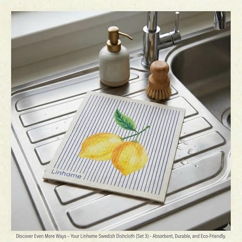 Lemon Collection Swedish Dishcloth - Reusable, Eco-Friendly Kitchen Cloth