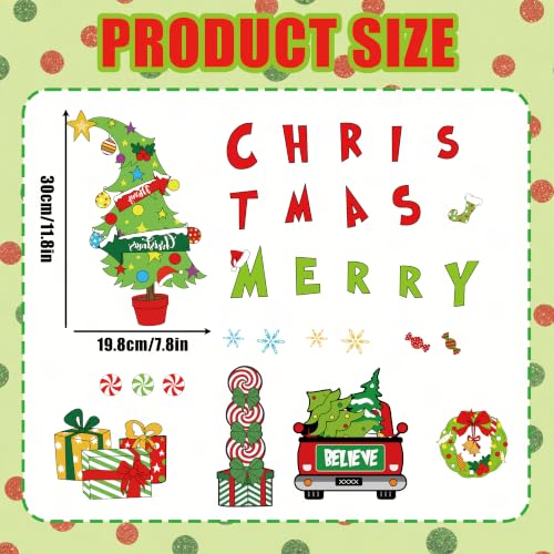 Green Christmas Tree Dishwasher Magnets 29Pcs Xmas Refrigerator Decor Set