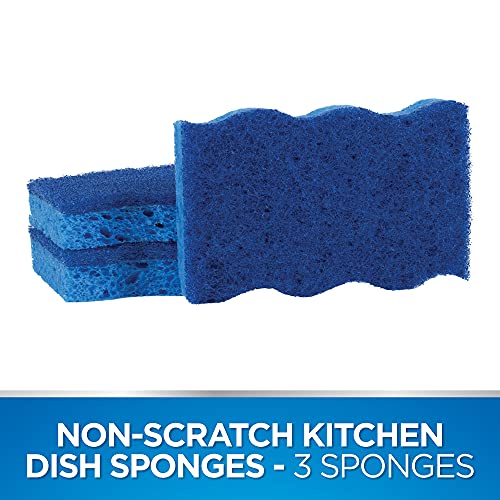 Dawn Non-Scratch Kitchen Dish Sponges - Pack of 3, Blue