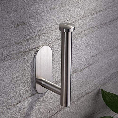 YIGII Silver Self-Adhesive Toilet Paper Holder No Drilling Needed