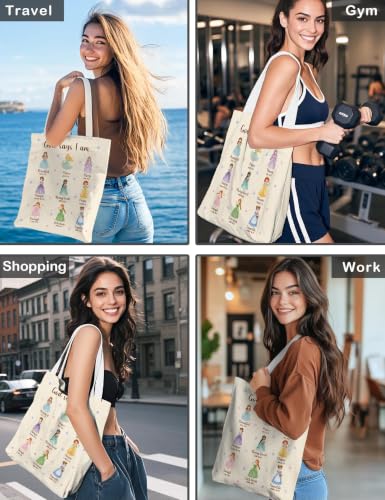 Christian Tote Bag - Princess Canvas Bible Bag for Women & Gifts
