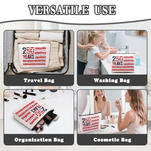 American 250th Anniversary Patriotic Canvas Makeup Bag & Travel Toiletry Pouch
