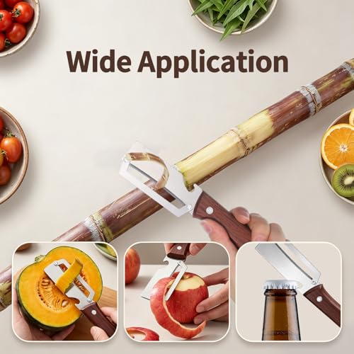 TIESOME 2-Pack Stainless Steel 2-in-1 Vegetable Peeler & Bottle Opener
