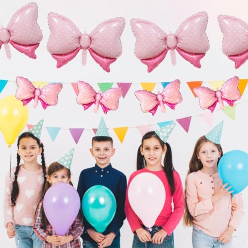 Pink Bow Balloons Set - 10pcs Gender Reveal & Party Decorations