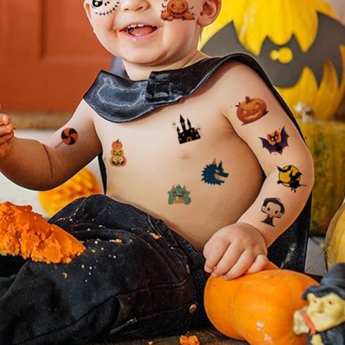 CHARLENT Halloween Temporary Tattoos for Kids, 74 Individual Sheets